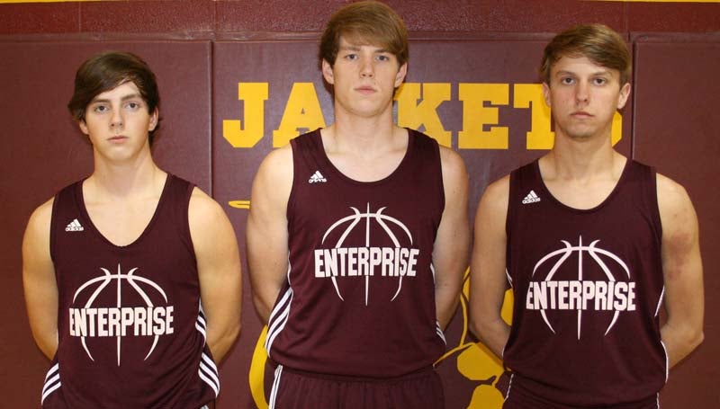 DAILY LEADER / MARTY ALBRIGHT / Enterprise Yellow Jackets seniors includes (from left) Dylan Furr, Forrest Scott and Alex Stafford. 