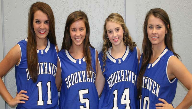 DAILY LEADER / MARTY ALBRIGHT / Seniors playing for the Brookhaven Academy Lady Cougars are (from left) Anna Carollo, Madison Warren, Lindsey Winborne and Caroline Stewart.