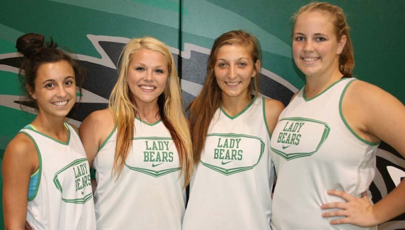 DAILY LEADER / MARTY ALBRIGHT / Providing senior leadership for the West Lincoln Lady Bears are (from left) Karley Smith, Destiny Allen, Heather Moak and Bentley Sills.