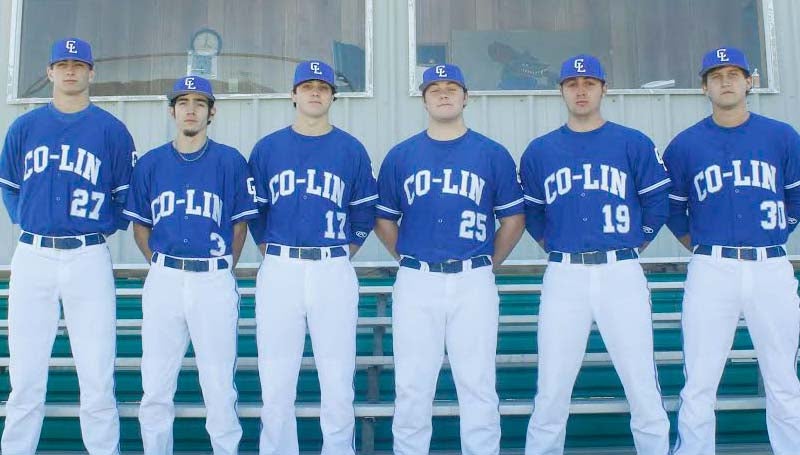 CO-LIN MEDIA / NATALIE DAVIS / PLAYING FOR THE WOLVES - Members of the 2014 Copiah-Lincoln Community College Wolfpack baseball team from Lincoln County are (from left) pitcher Corey Funk of Wesson (Loyd Star), pitcher Branden Canny of Brookhaven (Loyd Star), infielder/pitcher Matthew Evans of Brookhaven (Brookhaven Academy), catcher Logan Smith of Brookhaven (Loyd Star), infielder Konner Burke of Ruth (Enterprise), and infielder/pitcher Tanner Parvin of Brookhaven (Brookhaven Academy). The Wolfpack will start their 2014 campaign on Saturday, Feb. 8, at home against the Mississippi Delta Trojans. Game one of the doubleheader begins at 2 p.m.