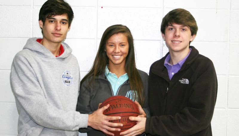DAILY LEADER / MARTY ALBRIGHT / Todd Gagliano (left), Madison Warren and Zac Smith are excited to be representing Brookhaven Academy in the MAIS All-Star basketball game Friday at Jackson Prep.