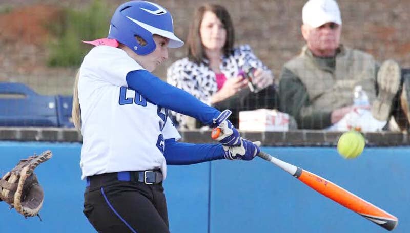 CO-LIN MEDIA / NATALIE DAVIS / Co-Lin's Payton Sheffield gets one of her four hits on the day.