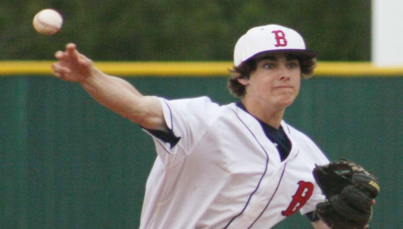 DAILY LEADER / MARTY ALBRIGHT / Brookhaven's Landon McCullough delivers his pitch to Natchez Friday at Moyer Field.