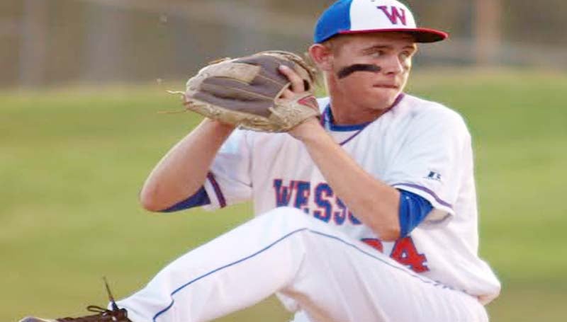 DAILY LEADER / TRACY FISCHER / Wesson pitcher Mack Smith prepares to deliver his pitch against Franklin County Tuesday night.