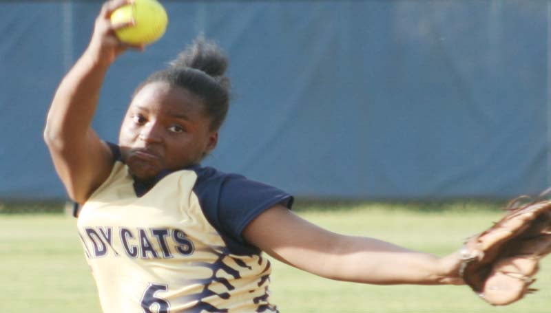 DAILY LEADER / MARTY ALBRIGHT / Bogue Chitto's Christian Black dominated the mound against Mount Olive in Thursday's softball action.