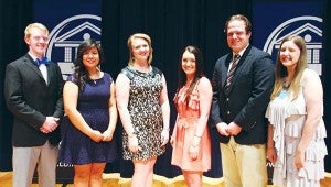 PHOTO SUBMITTED / Copiah-Lincoln Community College's 2013-2014 Hall of Fame inductees are (from left) Jacob Tarver, Daisey Martinez, Laura Speights, Caroline Coleman, Jonathan Nations and Erin Whittington.