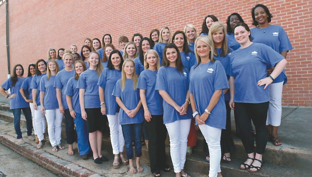 Photo submitted/Junior Auxiliary of Brookhaven kicked off their ticket sales for their Peel ‘Em and Eat ‘Em Shrimp Dinner recently. Pictured are (front, from left) Amy Mason, Mendez Vaughn, Amber Martin, Jennifer Townsend, Juliana Adams, Natalie Ybarra, Caitie Boatwright, Valarie Oglesby, Hannah LaPorte, Charlsie Estess, Amber James, Wendy Hall; (second row) Sheila Sartin, Katie Nations, Amber Martin, Summer Williams, Sarabeth Hall, Tracy Freeny, Whitney Holmes, Julia Miller; (third row) Miranda SmithSmith, Brittany Rushing, Mary White, Katie Furr, Anna Johnson, Ashley Choudoir, Libbi Hobkirk, Cheli Durr, Christy Sheppard, Melissa Leggett, Amy Ferguson, Brenda Orr, Emma Coleman and Stephanie Henderson. The annual fundraiser will be held Oct. 6 at the Brookhaven Recreation Department.