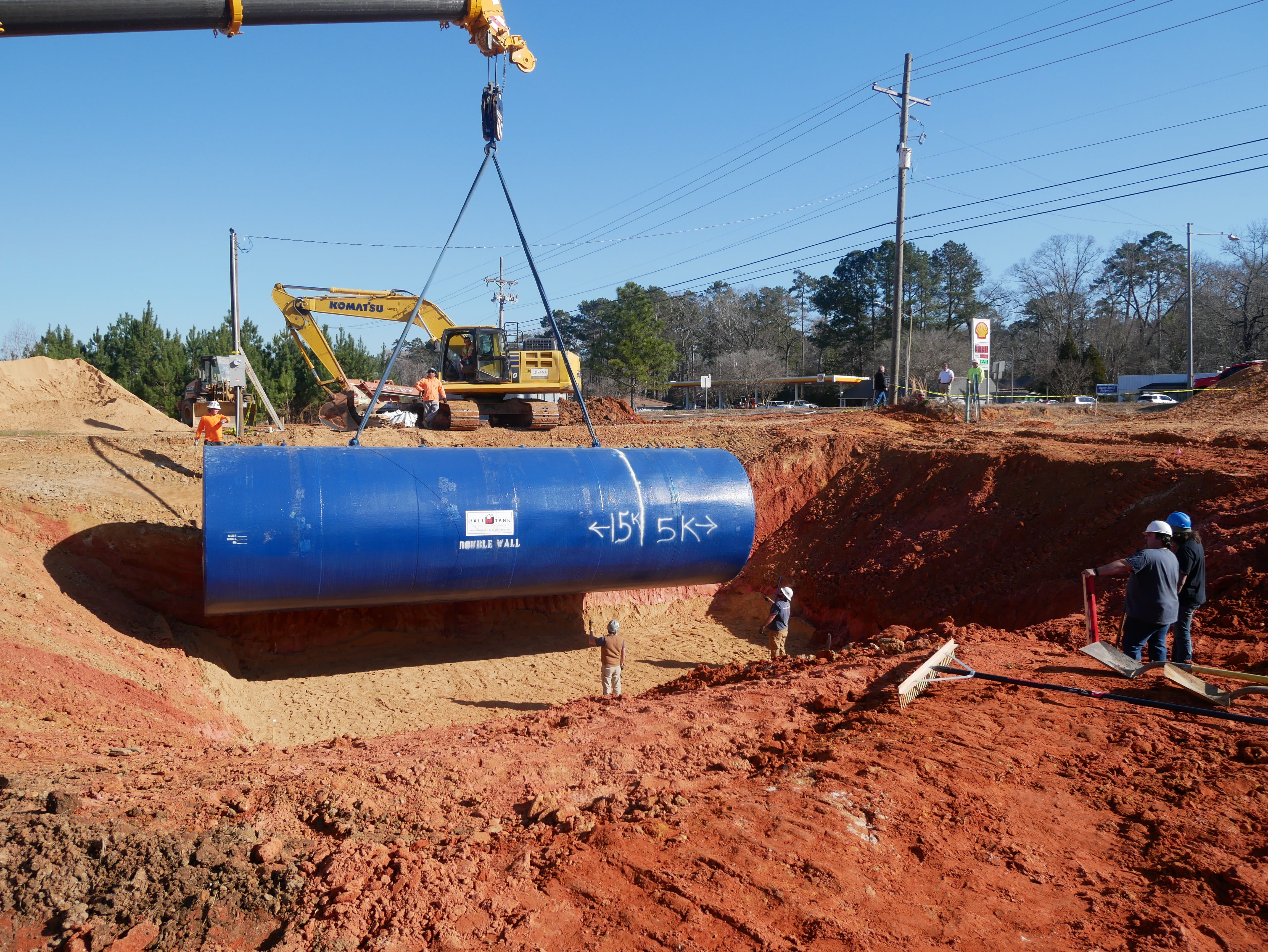 Gas tanks installed at new convenience store on corner of U.S. 51 and Natchez Avenue in Brookhaven.