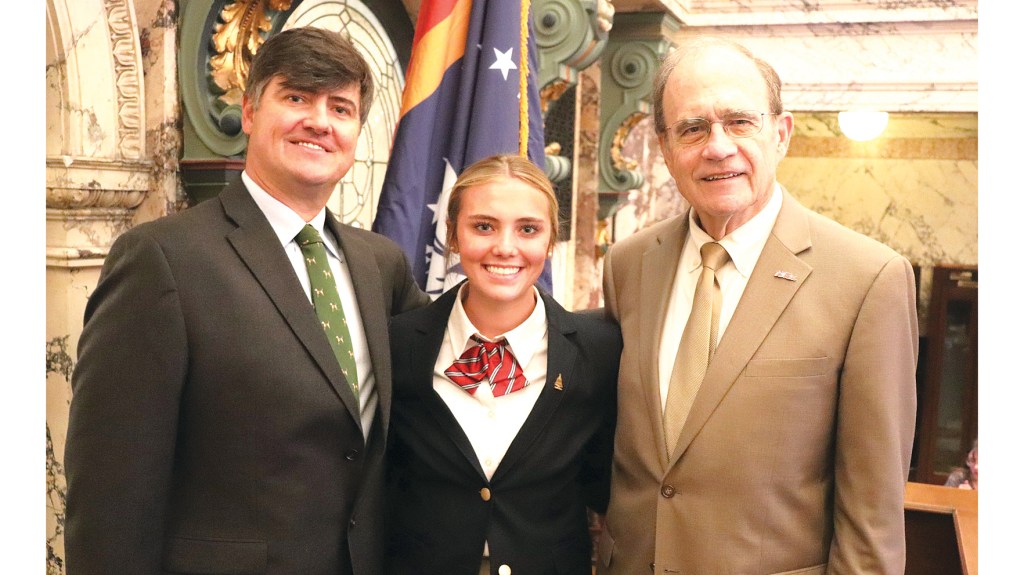 Calcote pages for State Senate at State Capitol